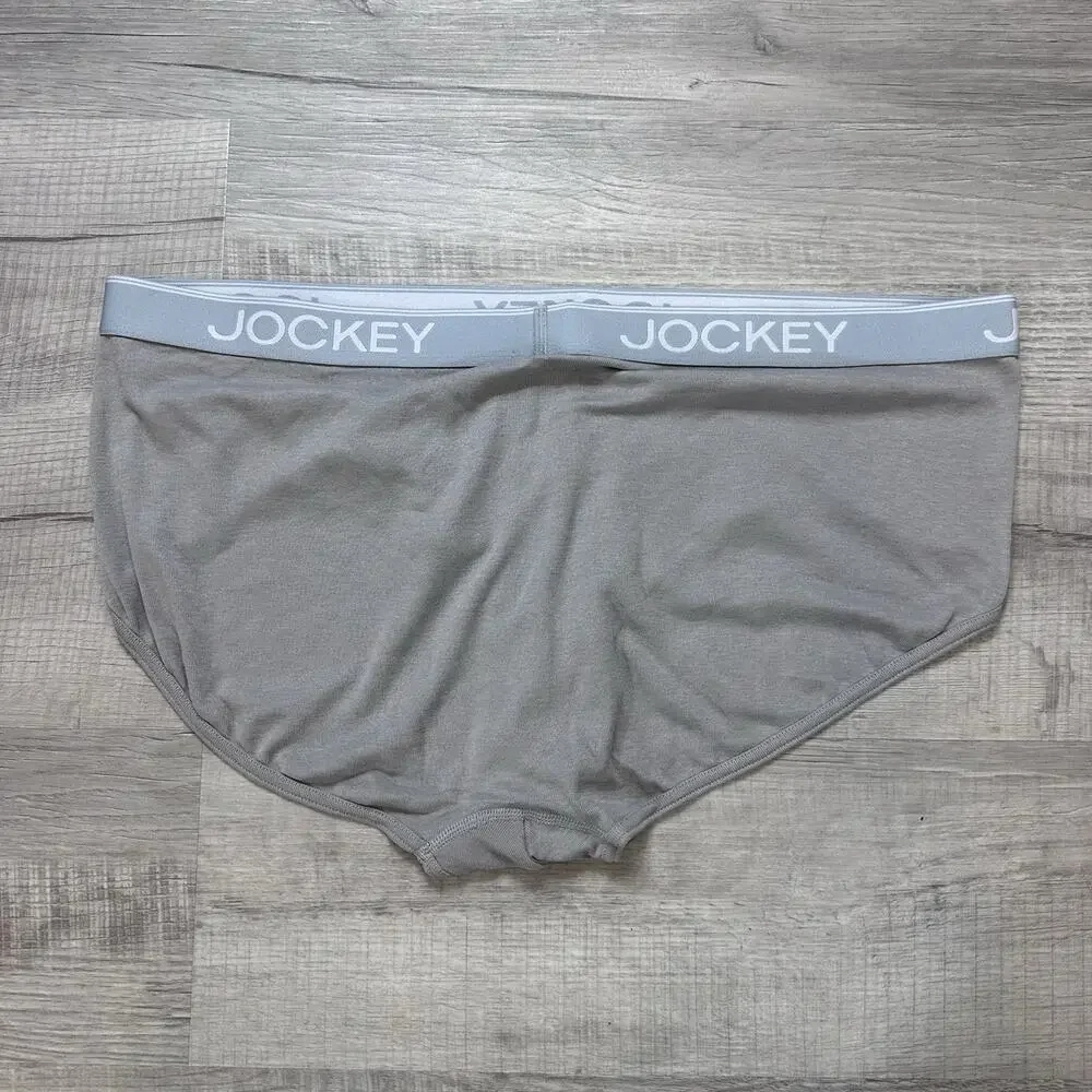 Men's 2XL Jockey Essentials Underwear 3-pack Cotton Blend Briefs Gray White NWOT